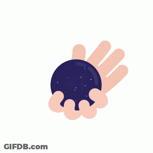 Hand Holding Purple Coin With +1 GIF