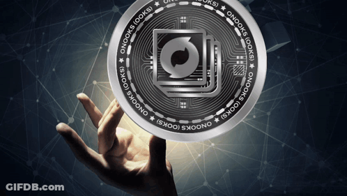Hand Holding Silver Coin Saying Onooks GIF