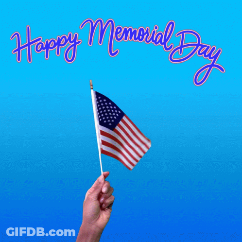 Hand Holding Small American Flag Happy Memorial Day GIF