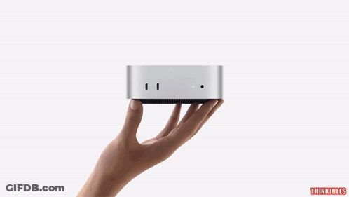 Hand Holding Small Apple Intelligence Box GIF