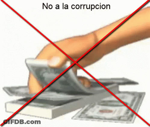 Hand Holding Stack Of Money With No A La Corrupcion GIF