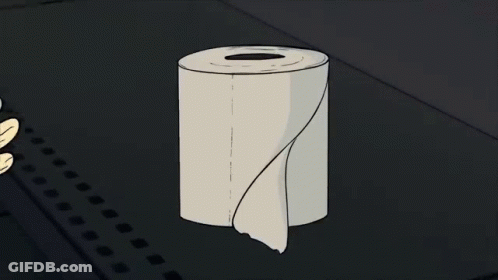 Hand Holding Toilet Paper Roll With Hole GIF