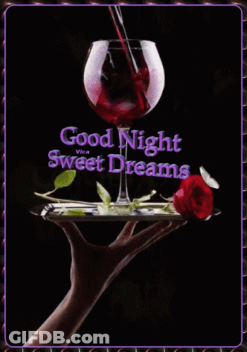 Hand Holding Tray With Wine And Rose GIF