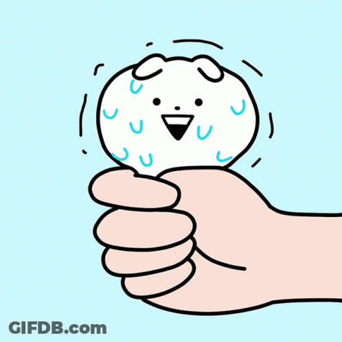 Hand Holding White Bear Sweating GIF