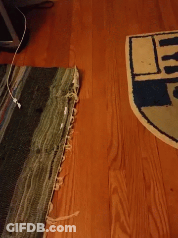 Hand Making OK Sign In Front Of R2D2 Rug GIF