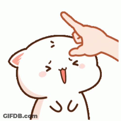 Hand Pointing At Cat's Forehead With Dumb Dumb GIF