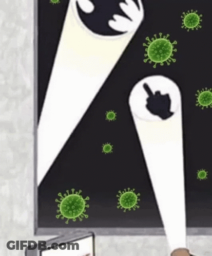 Hand Pointing At Computer Screen With Viruses GIF