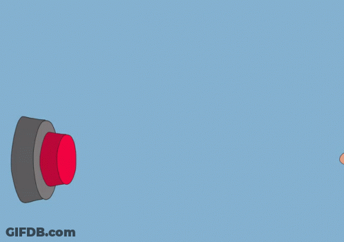 Hand Pointing At Red Button With Must Touch The Button GIF