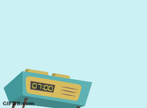 Hand Pressing Alarm Clock Reading 7:00 GIF
