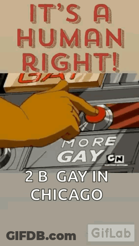 Hand Pressing Button Saying It's A Human Right GIF