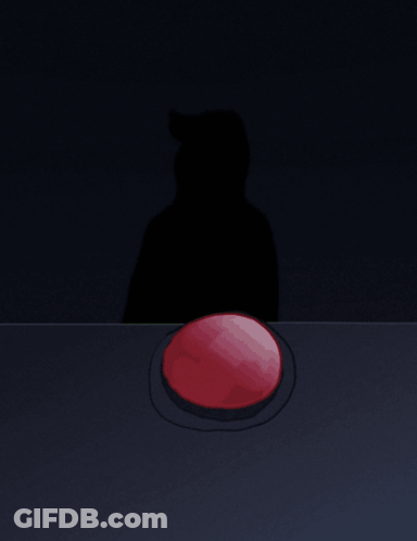Hand Pressing Red Button On Black Background GIF