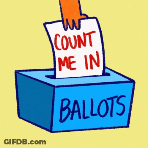 Hand Putting Ballot Into Ballot Box GIF