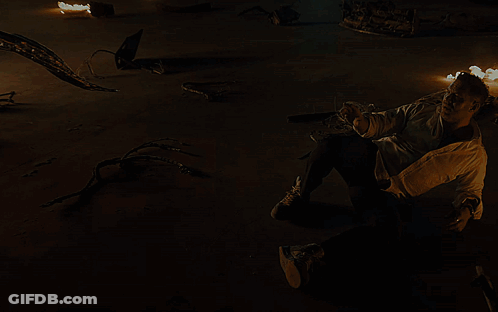 Hand Reaching Out In Front Of Building With Letter A GIF
