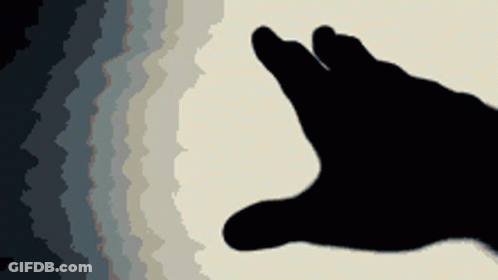 Hand Silhouette Reaching Out In Front Of Rainbow GIF
