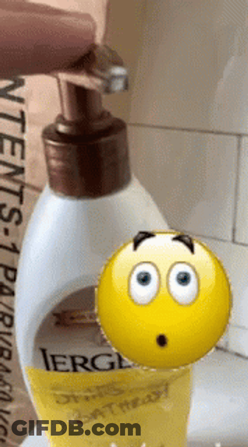 Hand Squeezing Jergens Lotion Bottle GIF