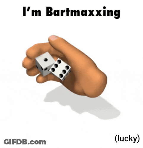 Hand Throwing Two Dice I M Bartmaxxing GIF