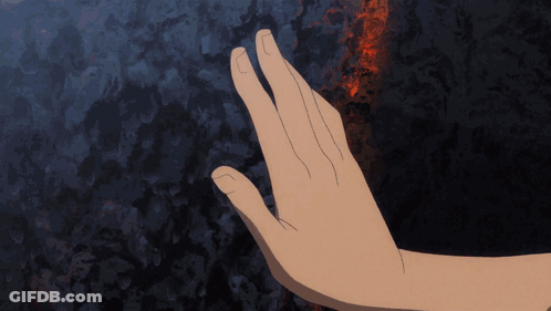 Hand Touching Dark Surface GIF