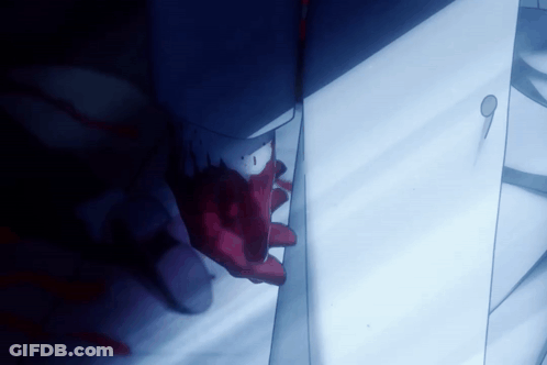 Hand With Blood Coming Out Of Mouth GIF