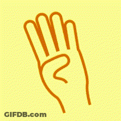 Hand With Four Fingers Up GIF