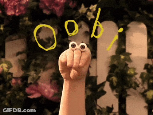 Hand With Googly Eyes Holding Fist Saying OB GIF