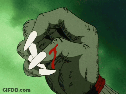 Hand With Long White Nails And Red Arrow GIF