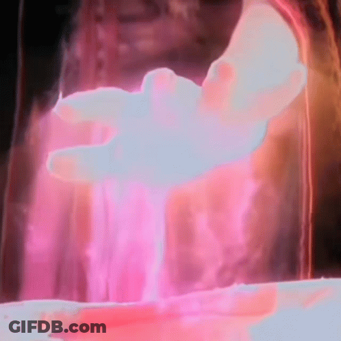 Hand With Pink Light Coming Out GIF