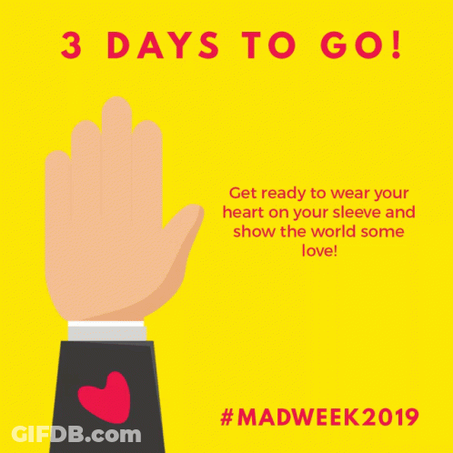 Hand With Red Heart And 3 Days To Go GIF