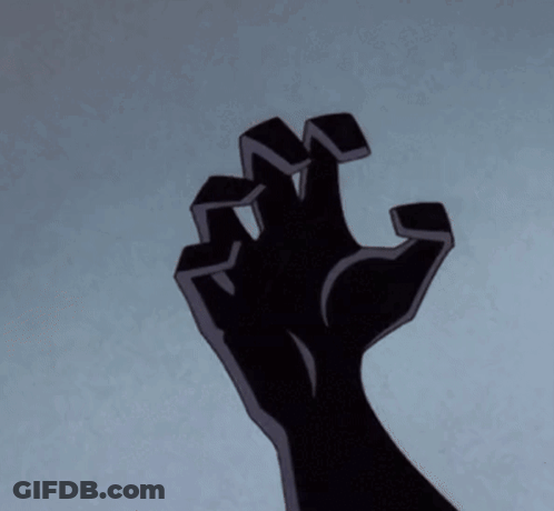 Hand With Sharp Claws Against Blue Background GIF
