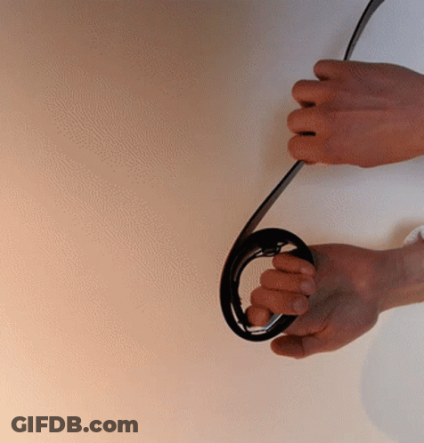Hands Holding Black Cord GIF