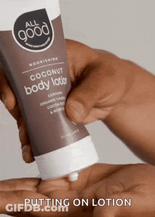 Hands Putting On Body Lotion GIF