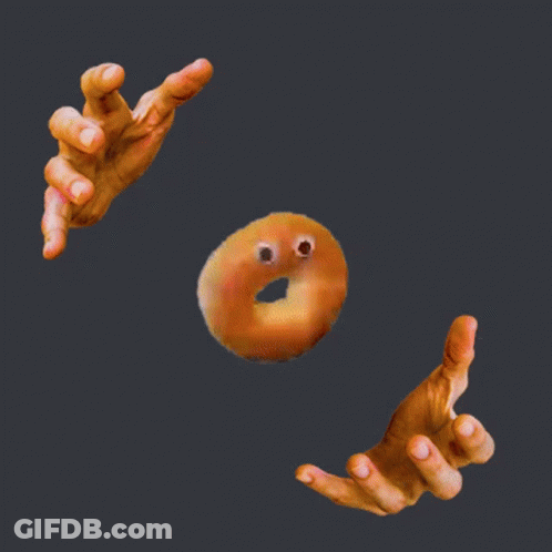 Hands Reaching For Donut GIF