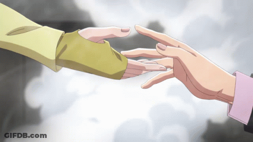 Hands Reaching For Each Other Cartoon GIF