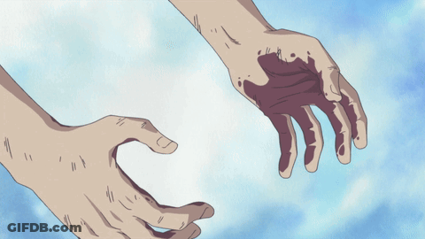 Hands Reaching Out With Blood GIF