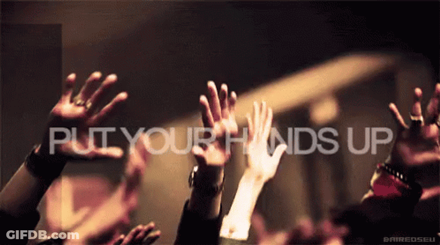 Hands Up Let's Party GIF