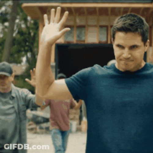 Hands Up Man Back Off GIF