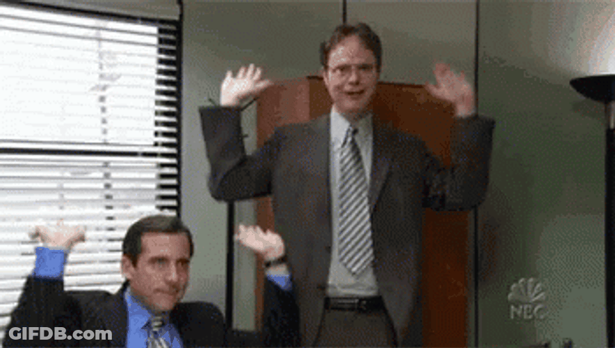 Hands Up Waving Office Celebration GIF