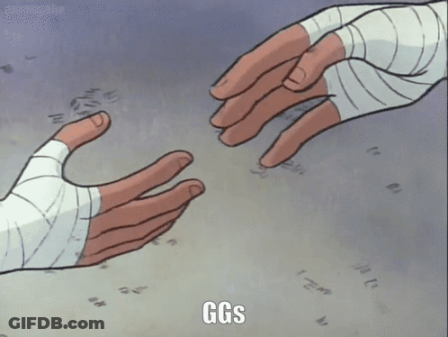 Hands With Bandages Reaching Out Saying GGS GIF