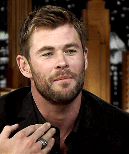 Handsome Chris Hemsworth Charmimg Smile GIF