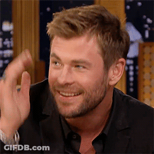 Handsome Chris Hemsworth Groom Hair GIF