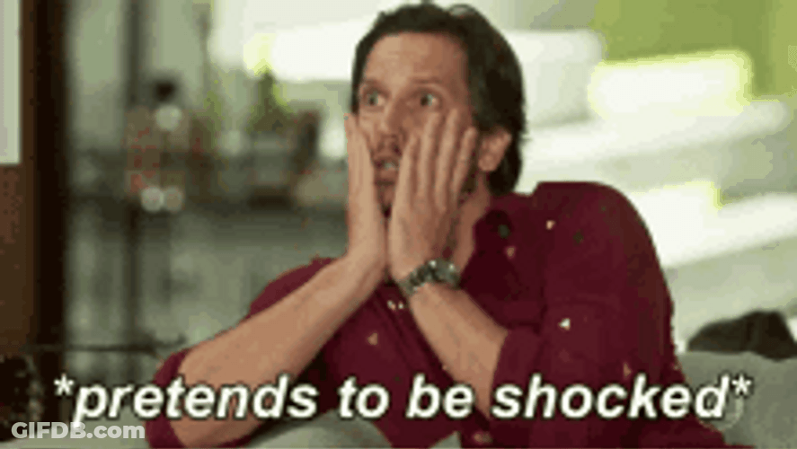 Handsome Guy Pretends To Be Shocked GIF