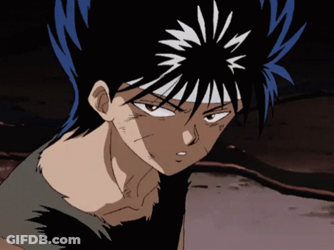 Handsome Hiei Blink Eyes GIF