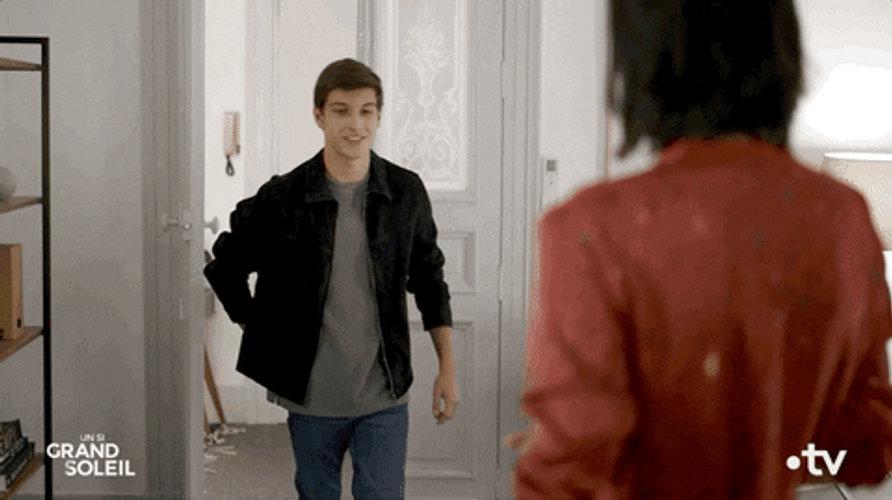 Handsome Man Giving Flowers GIF