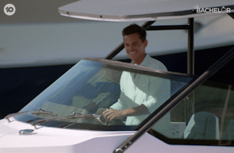 Handsome Man Sailing Yacht GIF