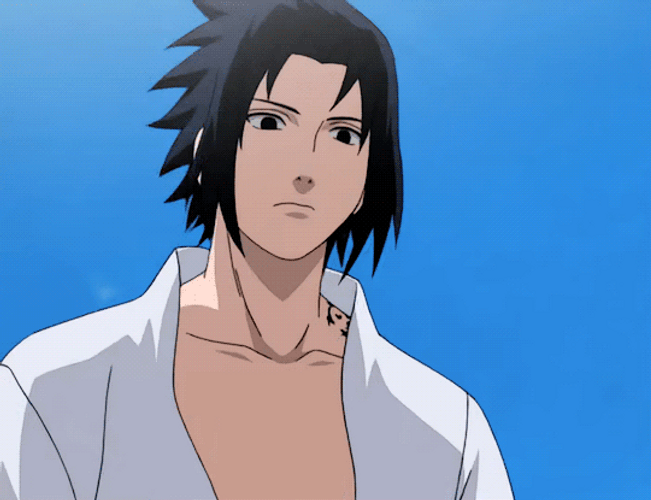 Handsome Sasuke Uchiha Staring GIF