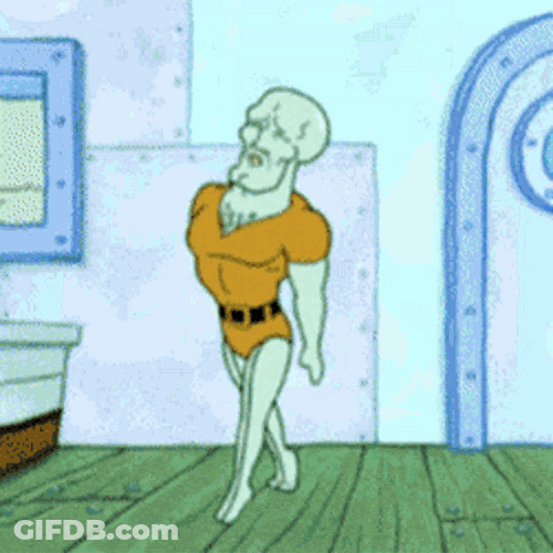 Handsome Squidward Ballet Dance Moves GIF