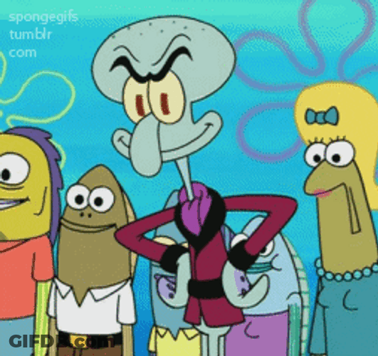 Handsome Squidward Change Clothing GIF