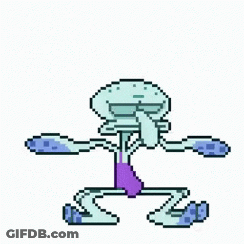 Handsome Squidward Funny Pixelated Dance GIF