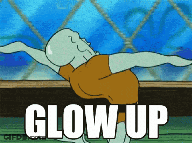 Handsome Squidward Glow Up GIF