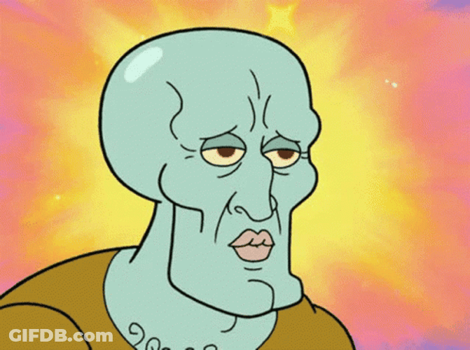Handsome Squidward Poker Face GIF