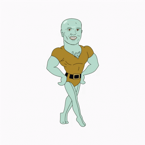 Handsome Squidward Waving Hand GIF